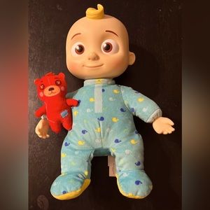 CoComelon Official Musical Bedtime JJ Doll Soft Plush Talks Sings and Laughs 12”